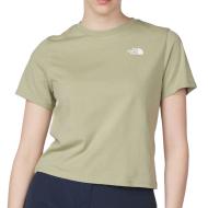 T-shirt Kaki Femme The North Face Fndtion Crop pas cher