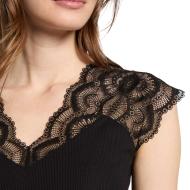 T-Shirt Noir Femme Morgan Dentelle vue 3