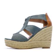 Sandales compensées Bleu Jean Femme Chattawak Debby pas cher