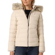 Doudoune Beige à capuche Femme Tommy Jeans pas cher