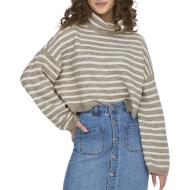 Pull Col roulé Beige/Blanc Femme Only Talio