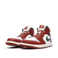Air Jordan 1 Mid Blanche/Rouge/Noire Homme Nike vue 6