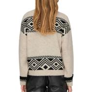 Pull Beige/Noir Femme Only Victoria vue 2