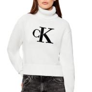 Pull Blanc Femme Calvin Klein Jeans Chenille pas cher