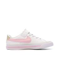 Baskets Blanche/Rose Fille Nike Court Legacy vue 2