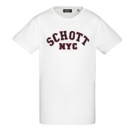 T-shirt Blanc Homme Schott Crew