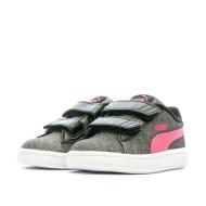 Baskets Grises à paillette Fille Puma Smash Glitz Glam vue 6