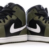 Air Jordan 1 Mid Kaki/Noir Homme Nike vue 7
