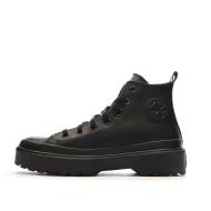 Baskets Noires Femme Converse All Star Lugged Lift Platform Leather pas cher