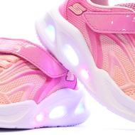 Baskets Rose Fille Skechers Sola Glow vue 7