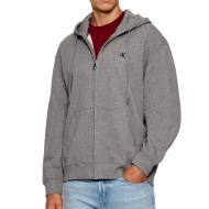 Sweat Zippé Gris Homme Calvin Klein Jeans Terry Monog