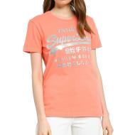 T-Shirt Corail Femme Superdry METALLIC ENTRY pas cher