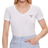 T-shirt Blanc Femme Guess Mini Triangle