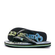 Tongs Noir/Vert Enfant Quiksilver Molokai Fineline pas cher