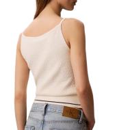Débardeur Beige Femme Calvin Klein Jeans Slim Woven vue 2