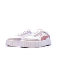 Baskets Blanches/Roses Fille Puma Carina Mia vue 6