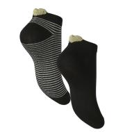 X2 Paires de Chaussettes Noires Femme Pieces Claura vue 2