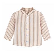 Chemise Rayée Beige/Blanc Bébé P'tit Mome Enzo pas cher