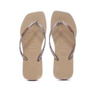 Tongs Marrons Femme Havaianas Hav Square Logo vue 3