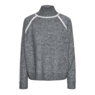 Pull Gris/Blanc Femme Pieces Lola