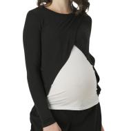 T-Shirt Noir/Blanc Femme Vero Moda Maternity Lalou pas cher