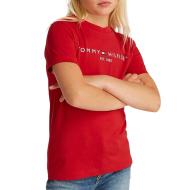 T-Shirt Rouge Fille Tommy Hilfiger Script