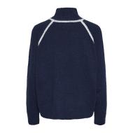 Pull Marine/Blanc Femme Pieces Lola vue 2