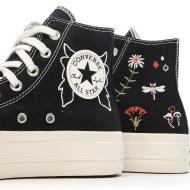 Baskets Noires Femme Converse Chuck Taylor All Star Lift A07110C vue 7