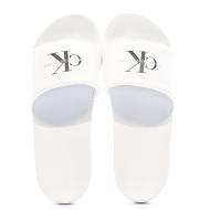 Claquettes Blanches Homme Calvin Klein Jeans Slide Monogram vue 3
