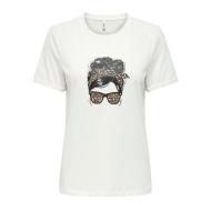 T-Shirt Blanc Femme Only Stella pas cher