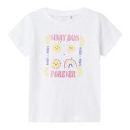 T-shirt Blanc Fille Name It Jeanette pas cher