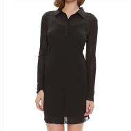 Robe Noire Femme Calvin Klein Jeans Layered Sheer pas cher