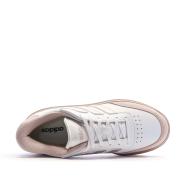 Baskets Blanches/Roses Femme Adidas Courtblock vue 4