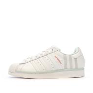 Baskets Blanches/Gris Femme Adidas Superstar J pas cher