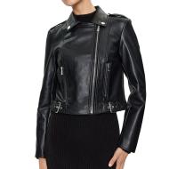 Veste Simili cuir Noire Femme Morgan Gurgy pas cher