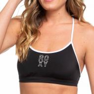 Haut De Bikini Noir Femme Roxy Fitness Strappy Sport pas cher