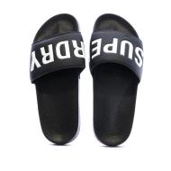 Claquettes Noir/Blanc Homme Superdry Pool Slide vue 3