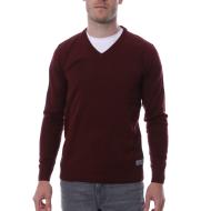 Pull over Bordeaux Homme Hungaria V NECK EDITION pas cher