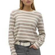 Pull Rayure Beige/Écru Femme Vero Moda Fantastic Button