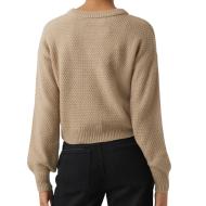 Pull Beige Femme Vero Moda Malva vue 2