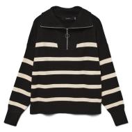 Pull Noir/beige Femme Vero Moda Saba vue 3