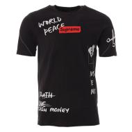 T-shirt Noir Homme Supreme Grip World pas cher