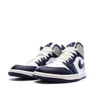 Air Jordan 1 Mid Blanche/Marine Homme Nike vue 6
