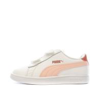 Baskets Blanches/Roses Enfant Puma Smash V2 L V pas cher