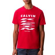 T-Shirt Rouge Homme Calvin Klein Jeans 30s pas cher
