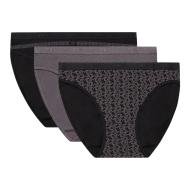 X3 Unterhosen Schwarz/Grau Damen Dim Les Pockets Baumwolle