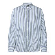 Chemise Blanche/Bleu Femme Pieces Javier pas cher