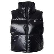 Doudoune Noire Femme Calvin Klein Jeans High-shine Puffer pas cher