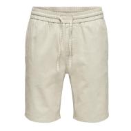 Short Écru Homme ONLY & SONS Cot Lin pas cher