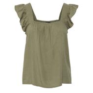 Camiseta de tirantes de mujer verde Pieces Pia ver 3